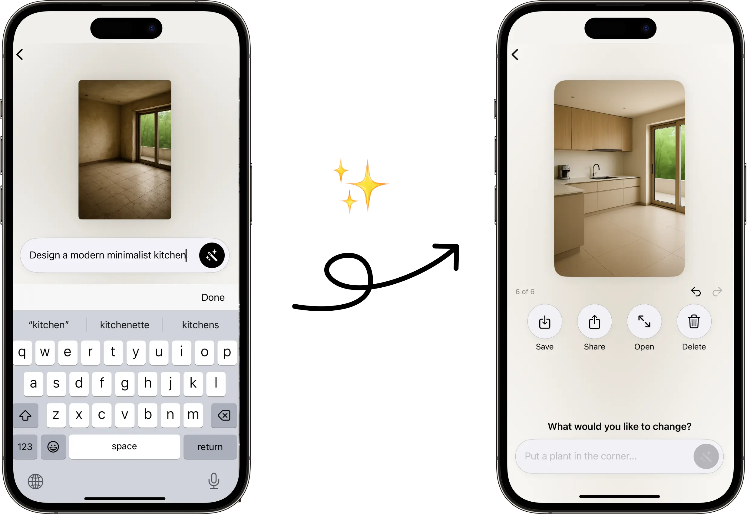 CamPlan AI Interior Designer Before and After - Room Redesign
